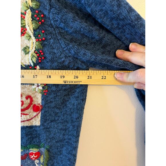 Vintage Heirloom Collectables Y2K Hearts Love Valentines Button Sweater Medium - Picture 8 of 9